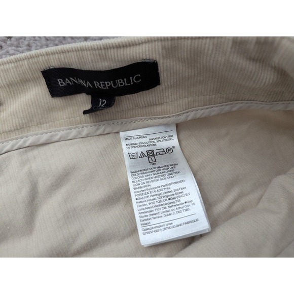 Banana Republic Chino Pants Womens Size 12 Corduroy Ankle Zip Stretch Beige - Picture 4 of 8